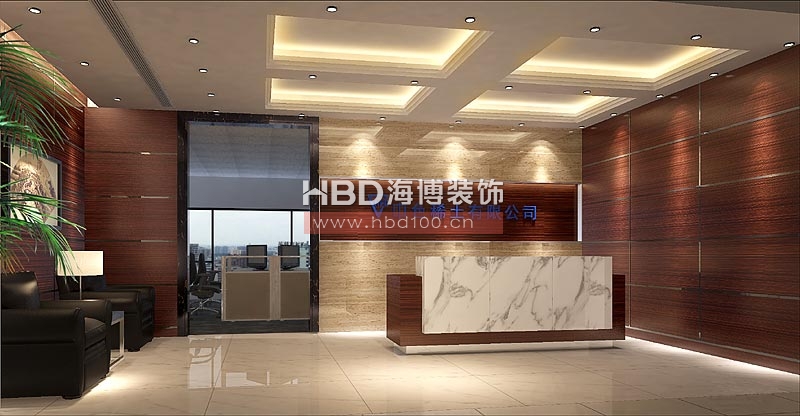 中色稀土辦公室裝修 前臺效果圖設(shè)計
