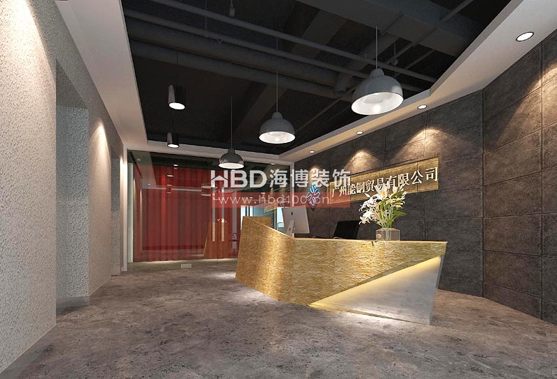 能鋼貿(mào)易公司寫字樓裝修設(shè)計(jì) 前臺(tái)