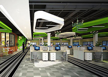 酷狗音樂天河區(qū)寫字樓裝修設(shè)計