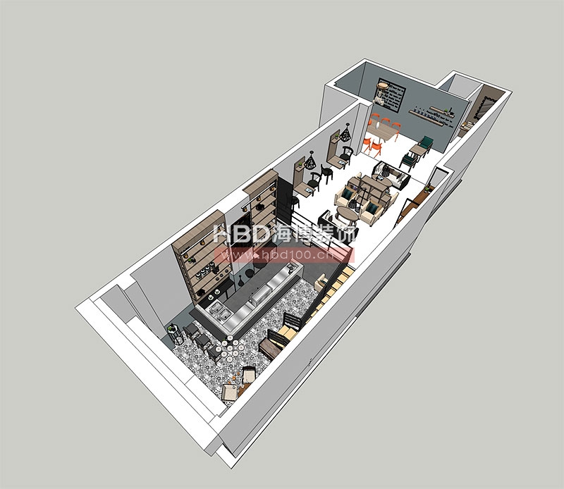 廣州咖啡廳設(shè)計(jì)鳥瞰圖2